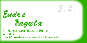 endre magula business card